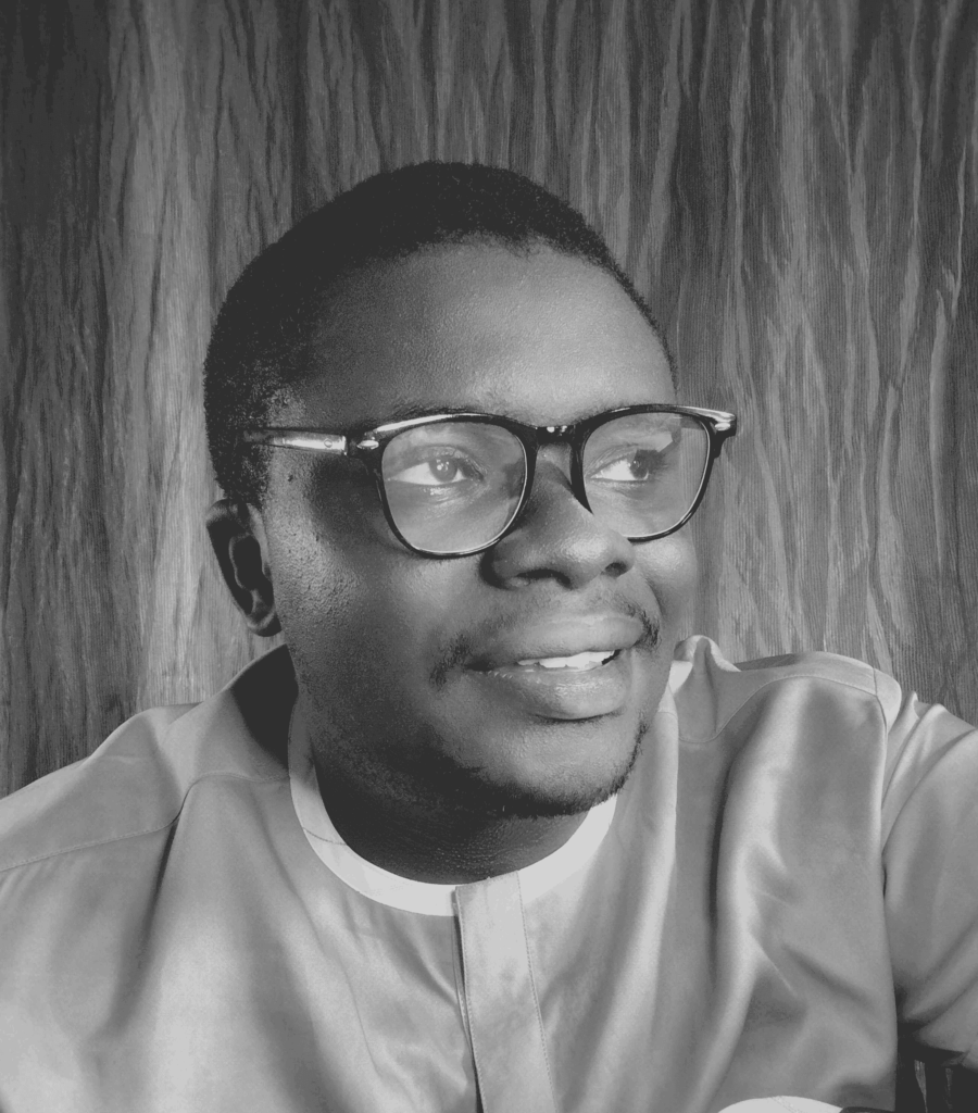 Gideon Chidume's black and white flip picture